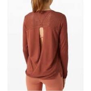 Lululemon Women Sweater Back To Balance Red Rustic Clay RSTC Cashmere Touch